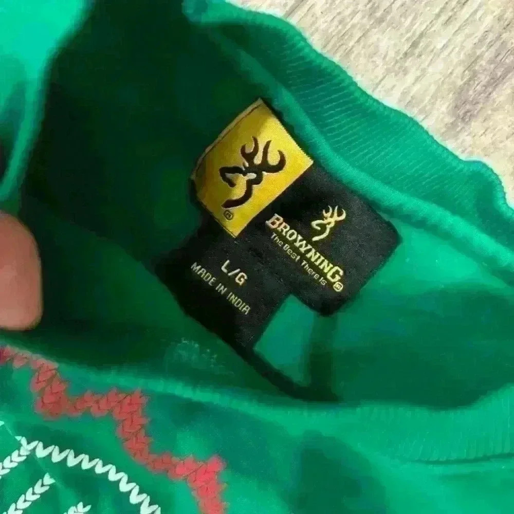 Browning green large Christmas crew neck sweatshirt - Picture 2 of 3